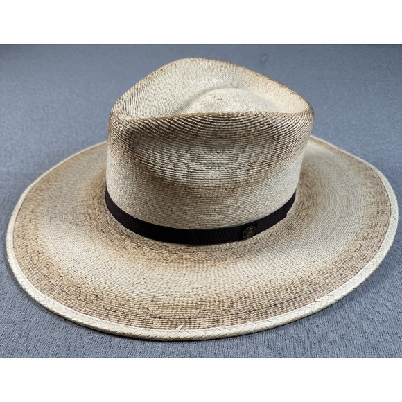 Stetson Other - STETSON Sandy Bay Palm Straw Outback Western Hat Adult 6 7/8 Natural Aged NEW